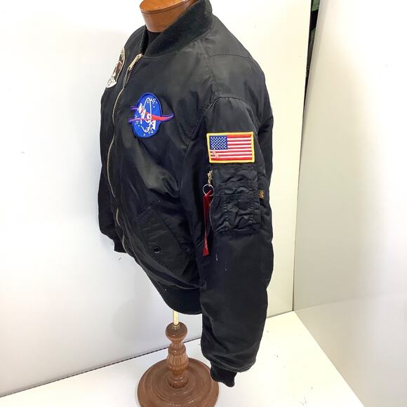 Alpha Industries MA-1 NASA Apollo 11 Bomber Jacket Mens XL Patches Reversible? - Picture 3 of 10